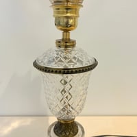 Image 5 of XXL Grand pied de lampe en cristal d'Albret et globe verre ambré