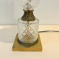 Image 6 of XXL Grand pied de lampe en cristal d'Albret et globe verre ambré