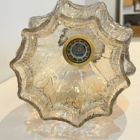 Image 8 of XXL Grand pied de lampe en cristal d'Albret et globe verre ambré