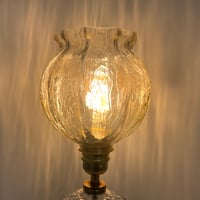 Image 4 of XXL Grand pied de lampe en cristal d'Albret et globe verre ambré