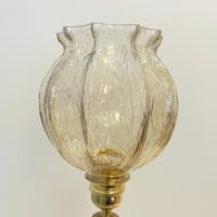 Image 7 of XXL Grand pied de lampe en cristal d'Albret et globe verre ambré