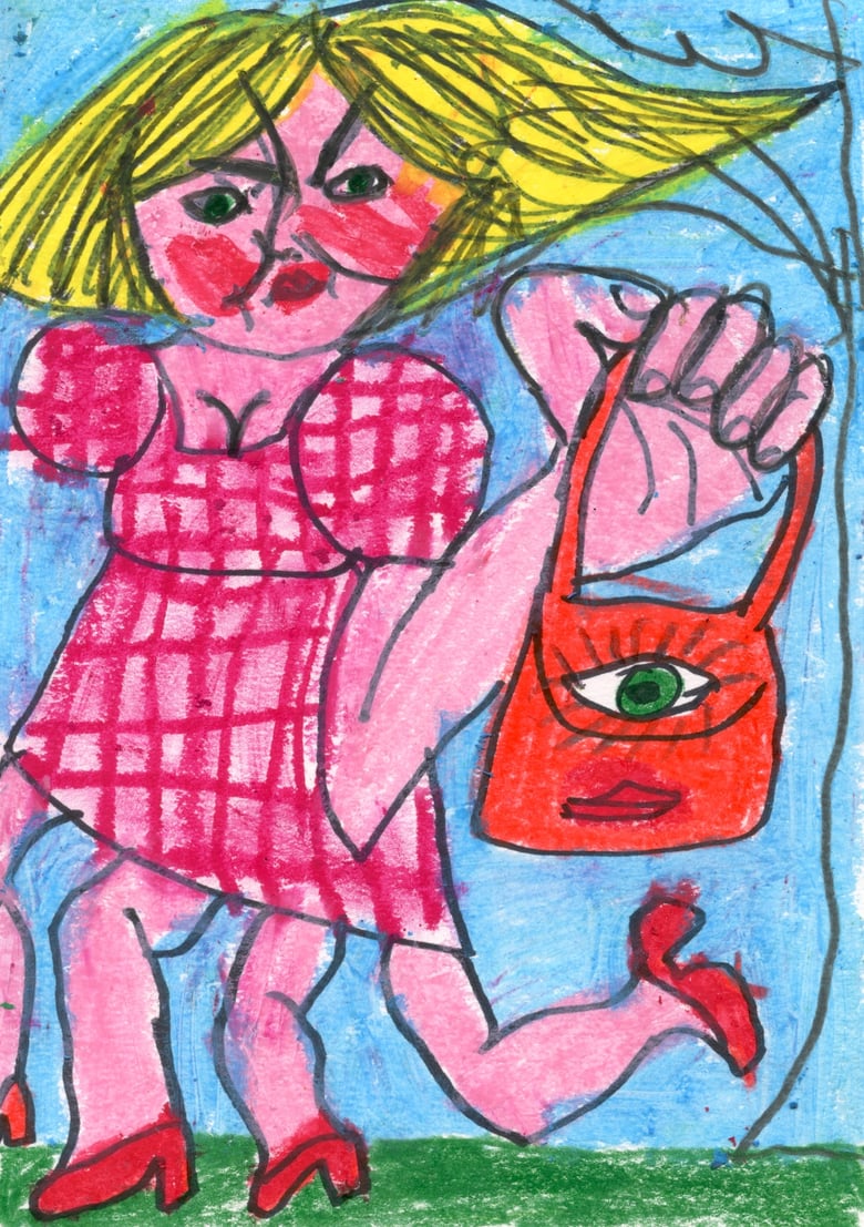 Image of 4 leg handbag girl 