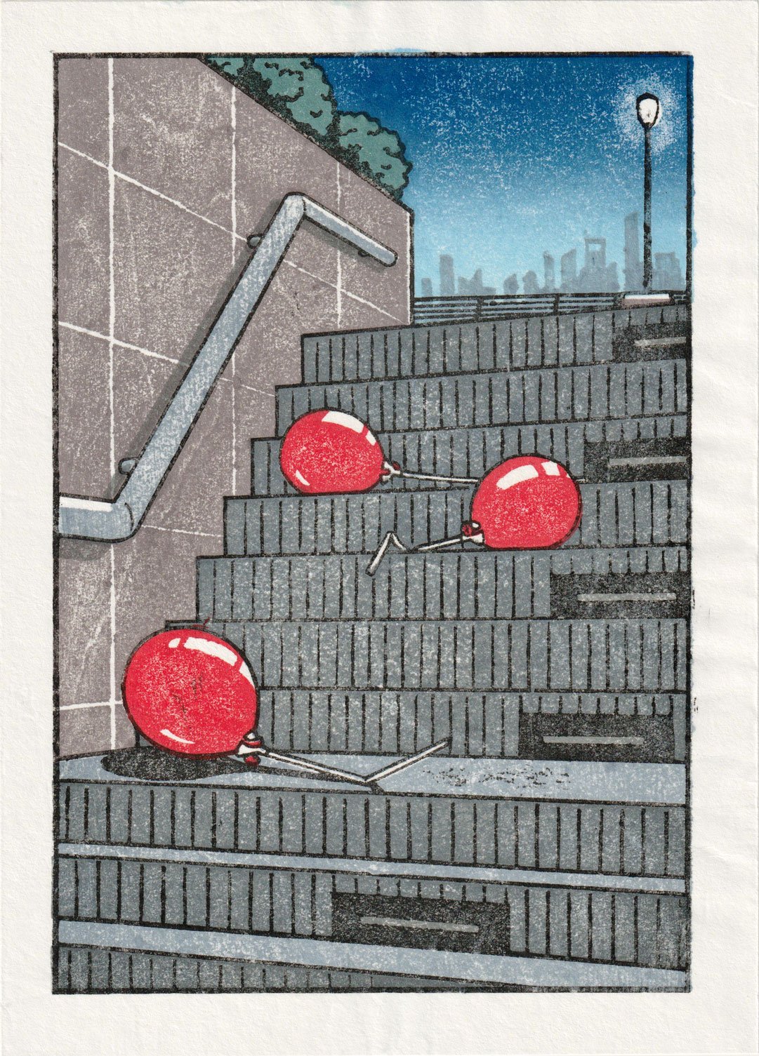 Image of The Bund woodblock print