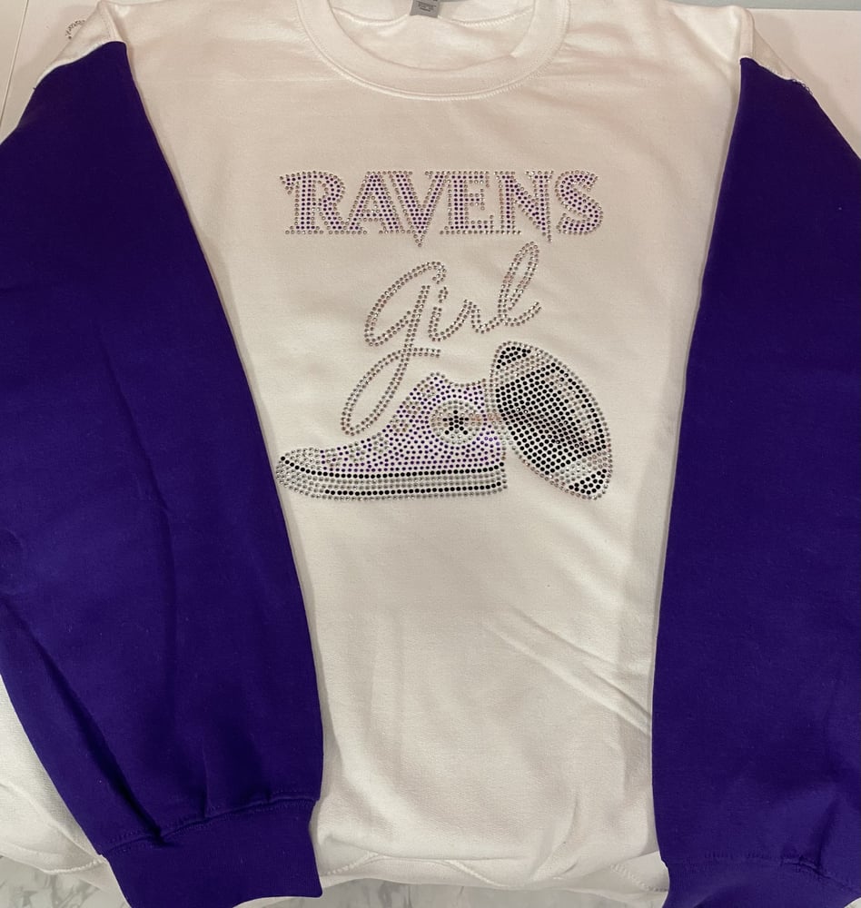 Image of Ravens Girl Sweatshirt with Bling Tennis Shoe
