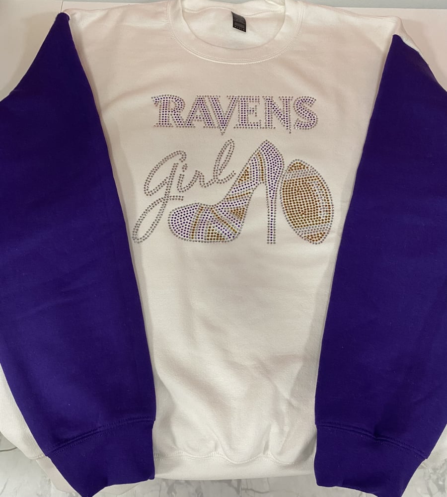 Image of White Ravens Girl Sweatshirt - High Heel Bling Logo