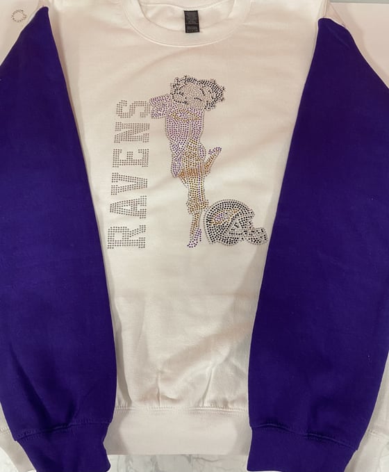 Image of White Ravens Betty Boop Bling Sweartshirt