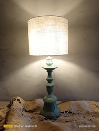 Image 3 of Lampe complète avec son abat jour en chanvre