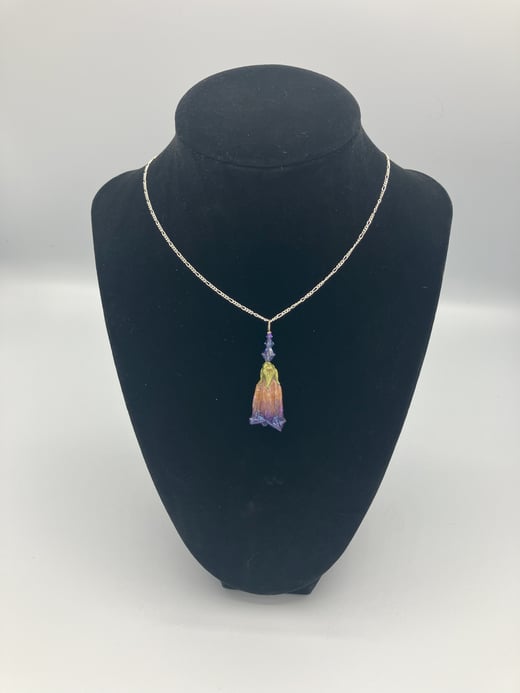 Sparkling Purple REAL Deadly Nightshade Pendant with Tanzanite Swarovski Crystal Accents