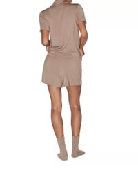Image 2 of SKIMS- SHORT SLEEVE PAJAMAS SET- FOSSIL