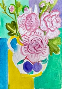 Small Contemporary Floral Painting 