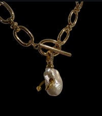 Image 1 of Pierced Freshwater Baroque Pearl Necklace