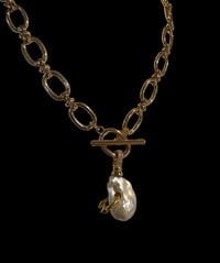 Image 2 of Pierced Freshwater Baroque Pearl Necklace