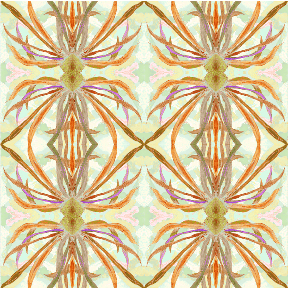 Image of Echinacea Citrus Fabric/Wallpaper