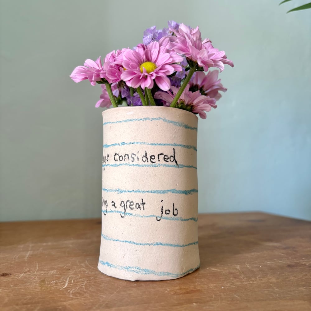 Image of You’re doing great note vase