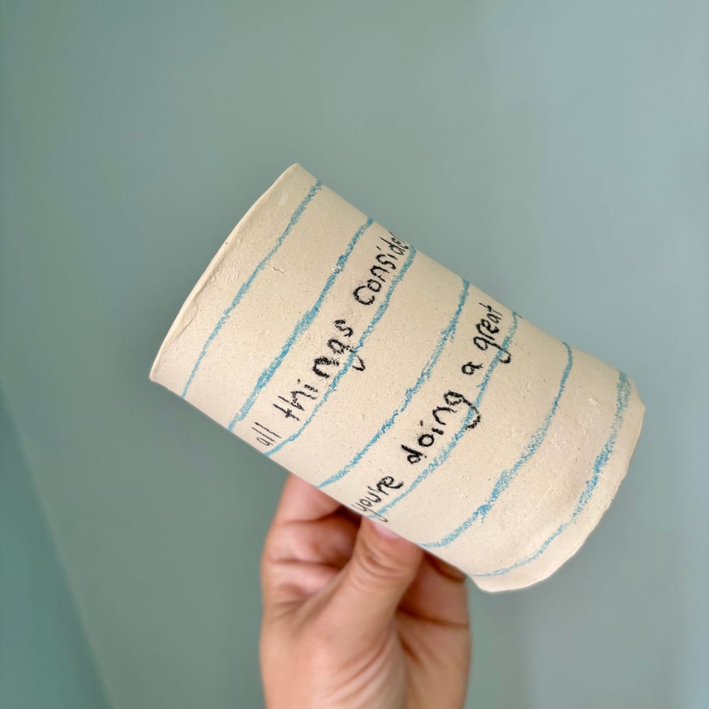Image of You’re doing great note vase
