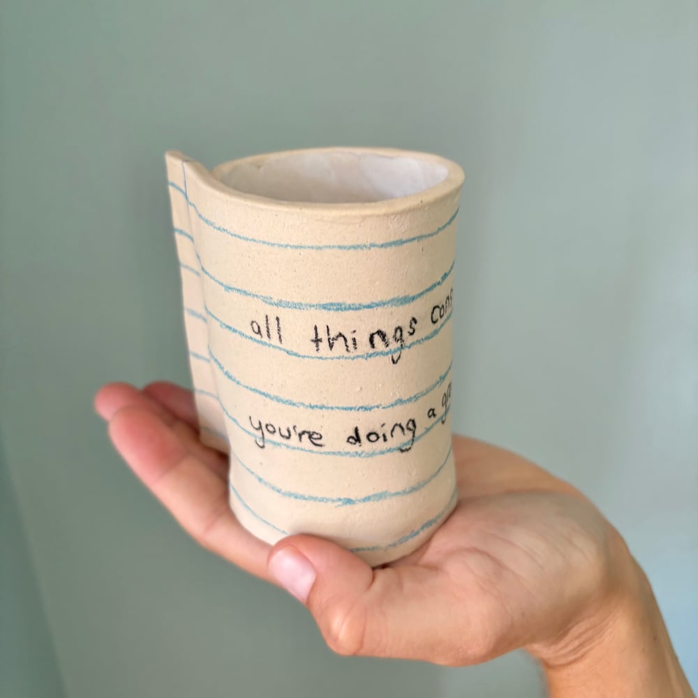 Image of You’re doing great note vase