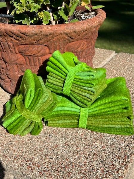 Image of Green Apple 5 Piece Bundles Hand Dyed Wool -Two Sizes
