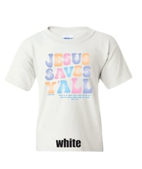 Image 6 of Jesus Saves Y'all Groovy with pastel colors - YOUTH tee - FREE SHIPPING!!