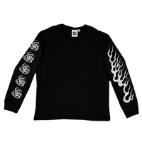 Image 1 of Flames - Long Sleeve Thermal (SIZE SMALL & MEDIUM LEFT)