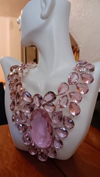 Image 1 of PINK KUNZITE STATEMENT NECKLACE