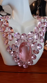 Image 2 of PINK KUNZITE STATEMENT NECKLACE
