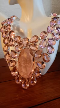 Image 9 of PINK KUNZITE STATEMENT NECKLACE