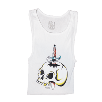 Dagger Skull - Cropped Thrifted Tank (LAST ONE - SIZE MEDIUM)
