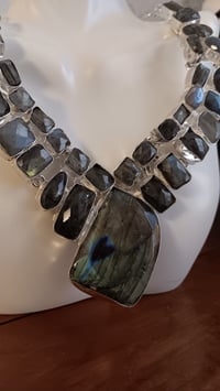 Image 9 of FACETED LABRADORITE NECLACE AND EARRING SET