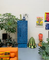 Image 1 of Blue Tiled Cabinet