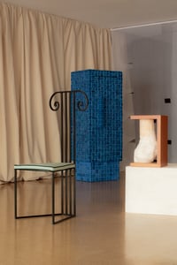 Image 2 of Blue Tiled Cabinet