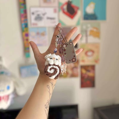 Image of Cake roll keychain: Chocolate