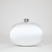 Image 3 of Nina Crystal Embellished Flower Minaudiere Handbag - White