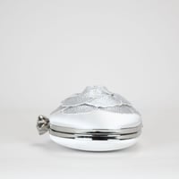 Image 7 of Nina Crystal Embellished Flower Minaudiere Handbag - White