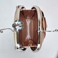 Image 9 of Nina Crystal Embellished Flower Minaudiere Handbag - Pearl Rose