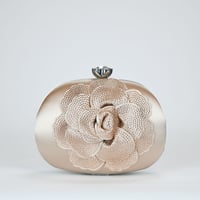 Image 2 of Nina Crystal Embellished Flower Minaudiere Handbag - Pearl Rose