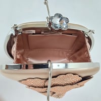 Image 10 of Nina Crystal Embellished Flower Minaudiere Handbag - Pearl Rose