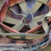 Image 17 of WWII M2 101st Airborne Helmet 506th PIR "E" Co. D-bale Front Seam Firestone-INLAND liner. Captain.