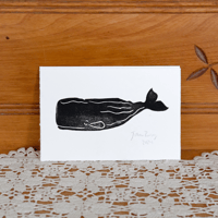 Little Whale Linocut Print