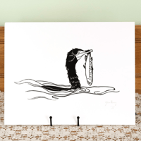 Image 2 of Cormorant Original Linocut Print