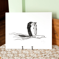 Image 1 of Cormorant Original Linocut Print
