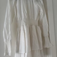 Image 3 of AJE Aegina Dress. Silk Cotton Mini, Long Sleeve Embroidered Tassel. Size 8