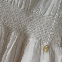 Image 4 of AJE Aegina Dress. Silk Cotton Mini, Long Sleeve Embroidered Tassel. Size 8