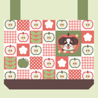 Image 1 of Apple Dog Zipper Tote Bag