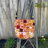 Image 1 of Retro Glow Handmade Shoulder Bag Upcycled Vintage Fabrics & Denim