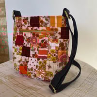 Image 2 of Retro Glow Handmade Shoulder Bag Upcycled Vintage Fabrics & Denim