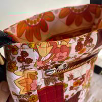 Image 3 of Retro Glow Handmade Shoulder Bag Upcycled Vintage Fabrics & Denim
