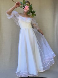 Image 4 of Vintage 70’s off shoulder wedding dress