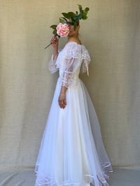Image 2 of Vintage 70’s off shoulder wedding dress