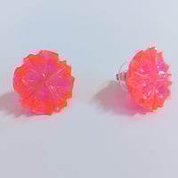 Image 1 of Selenium Pink Doily Stud Earrings 1