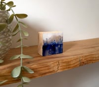 Image 1 of Tiniest Silver Sky Telegraph Pole Scottish Landscape on wooden block
